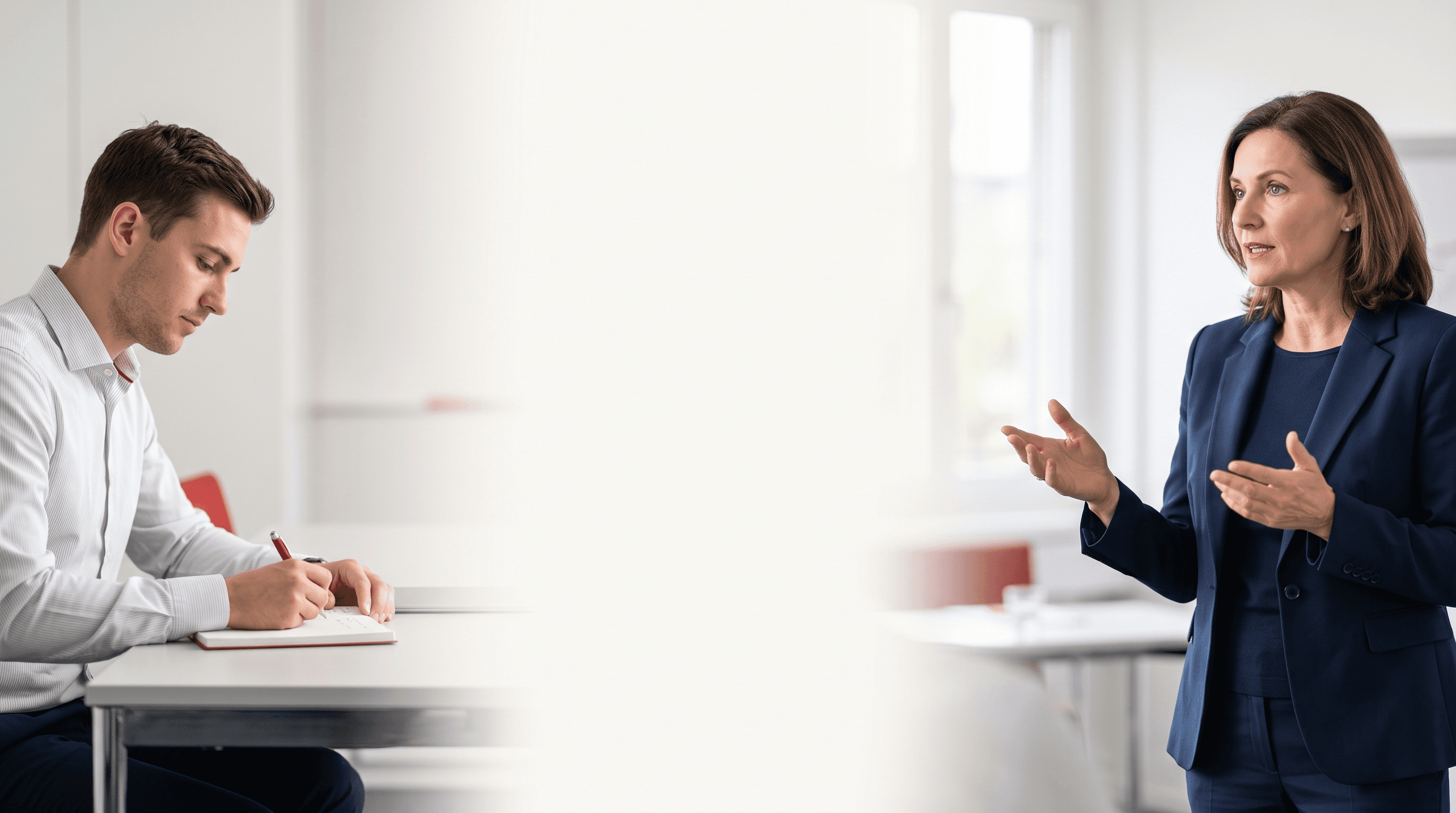 Formatore e formatrice BLC durante una sessione di coaching individuale