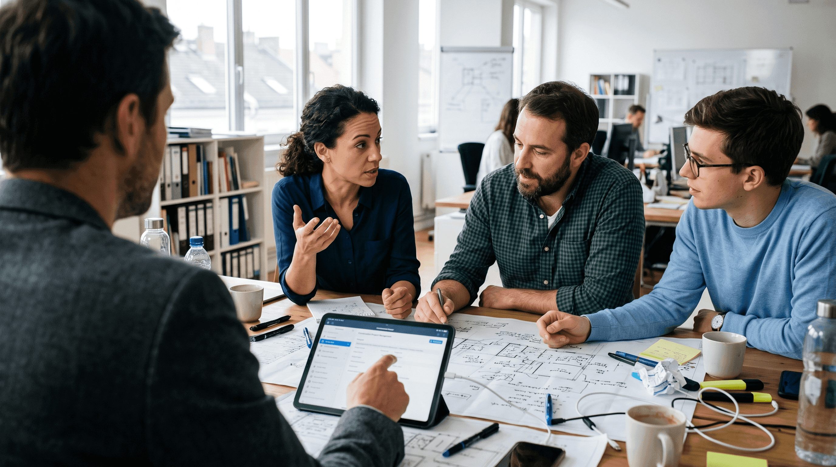 Team BLC durante un incontro di consulenza formativa